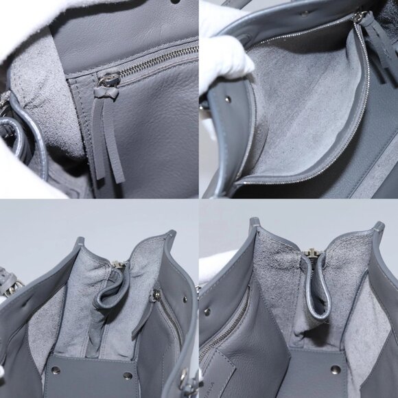 BALENCIAGA Paper Mini Hand Bag Leather Gray 370926 Auth PP323AM - Picture 16 of 16